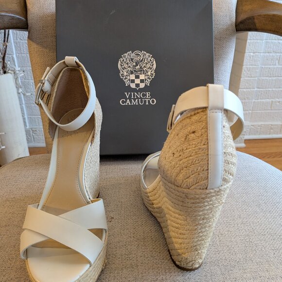 Vince Camuto Marita White Platform Sandals Size 10 - Picture 6 of 9